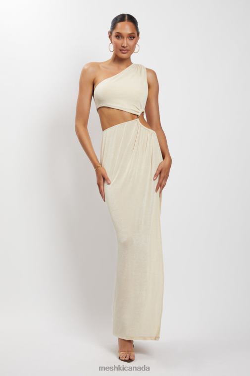 Meshki Nude Paige Ruched Side Cut Out Maxi Dress Clothing JN88N369