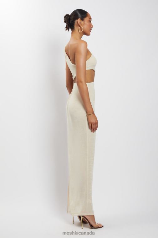 Meshki Nude Paige Ruched Side Cut Out Maxi Dress Clothing JN88N369