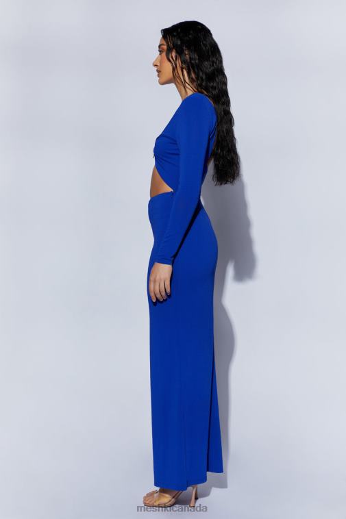 Meshki Persian Blue Mehlika Cut Out Maxi Dress With Hardware Clothing JN88N620