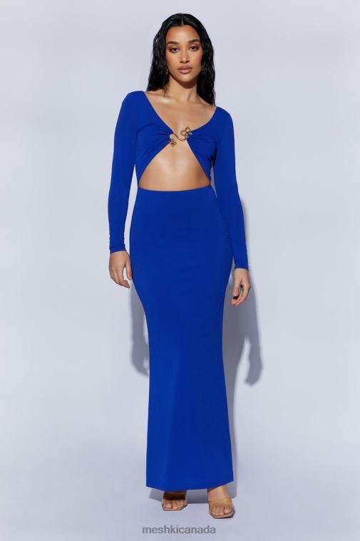 Meshki Persian Blue Mehlika Cut Out Maxi Dress With Hardware Clothing JN88N620