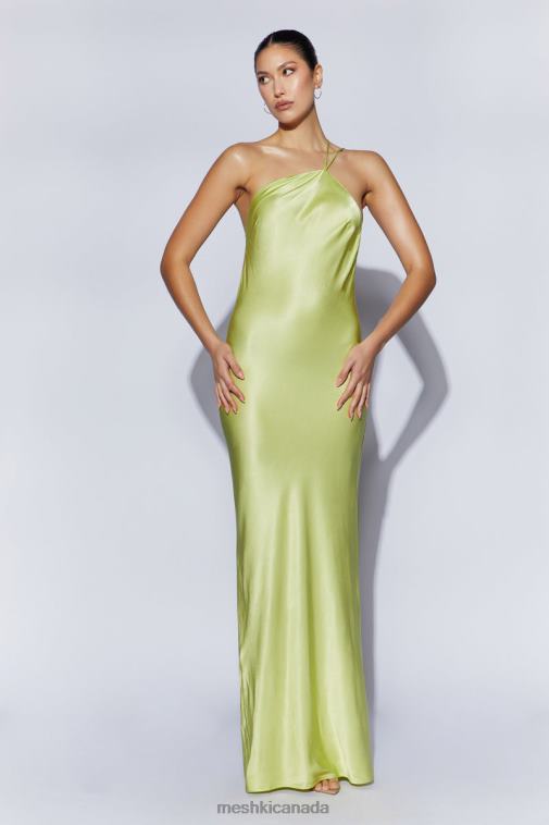 Meshki Pistachio Green Alena One Shoulder Maxi Dress Clothing JN88N653