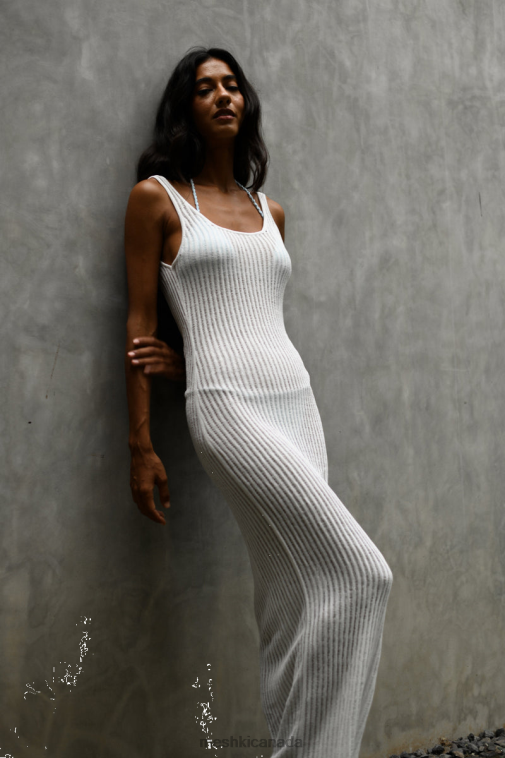 Meshki White Abbey Ladder Knit Cowl Maxi Dress Clothing JN88N253