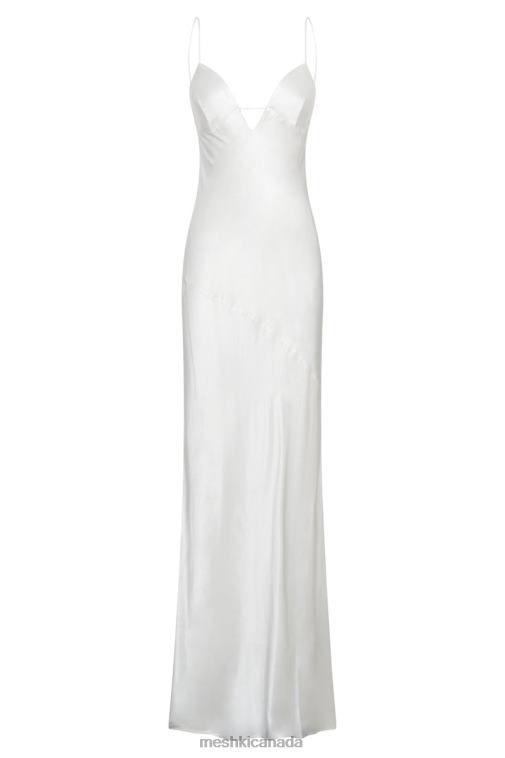 Meshki White Cora Tie Back Maxi Slip Dress Clothing JN88N711