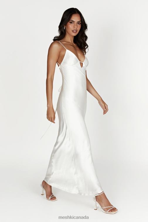 Meshki White Cora Tie Back Maxi Slip Dress Clothing JN88N711