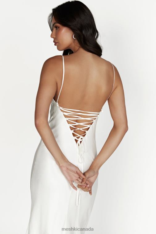 Meshki White Cora Tie Back Maxi Slip Dress Clothing JN88N711