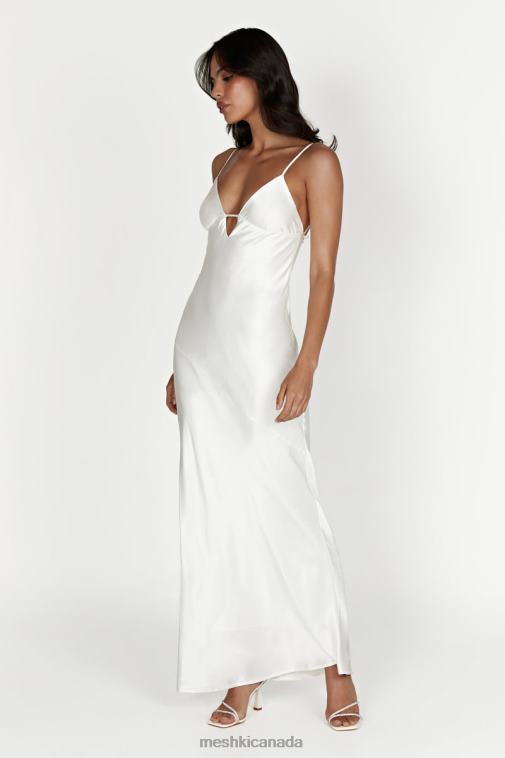Meshki White Cora Tie Back Maxi Slip Dress Clothing JN88N711