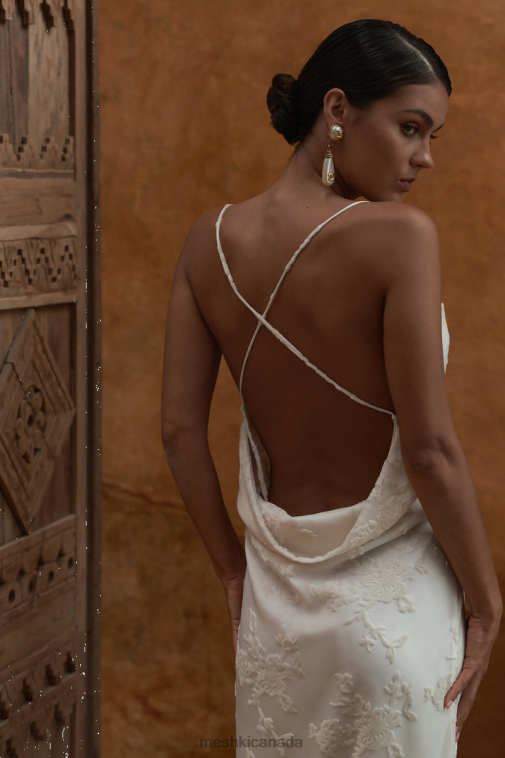 Meshki White Erika Burnout Velvet Maxi Dress Clothing JN88N180