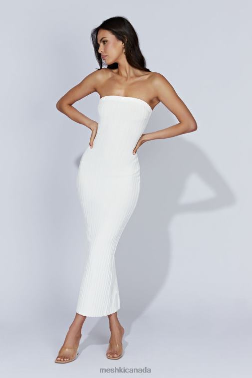 Meshki White Imani Strapless Knit Maxi Dress Clothing JN88N632