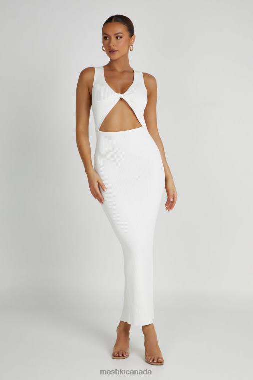 Meshki White Kaesha Knit Maxi Dress Clothing JN88N227