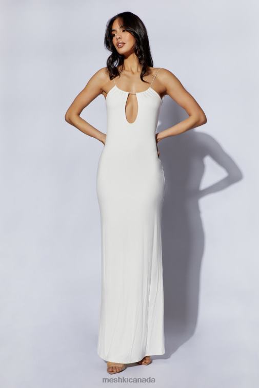 Meshki White Kirsty Strappy Circle Cutout Maxi Dress Clothing JN88N690