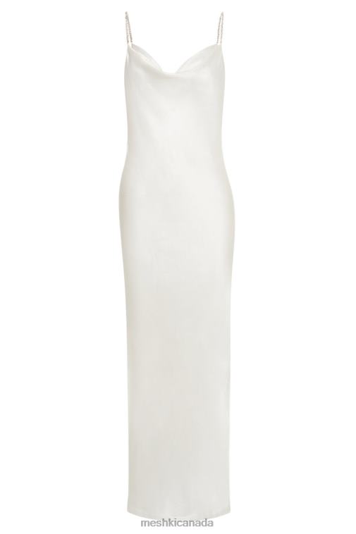 Meshki White Sera Diamante Maxi Dress With Low Back Clothing JN88N116