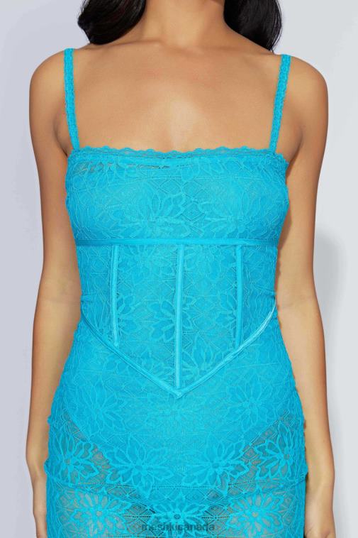 Meshki Aquamarine Mathilde Lace Corset Midi Dress Clothing JN88N651