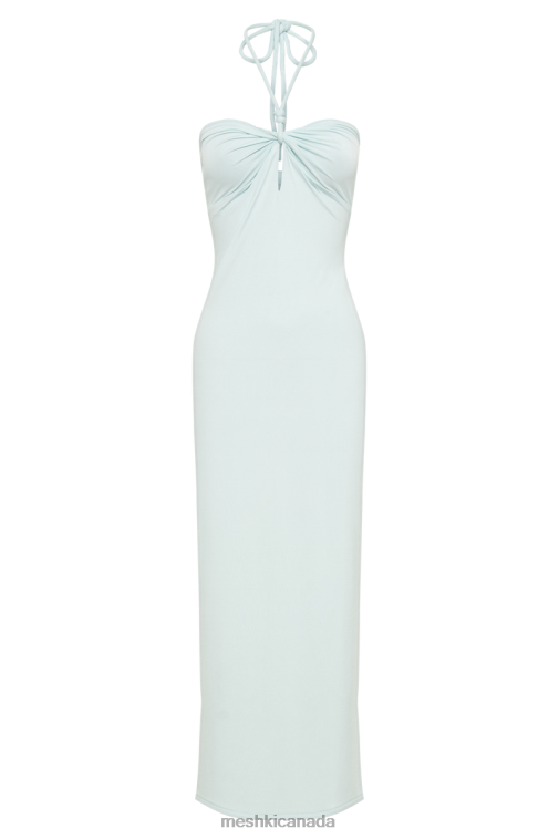 Meshki Arctic Blue Krissy Midi Twist Halter Jersey Dress Clothing JN88N255