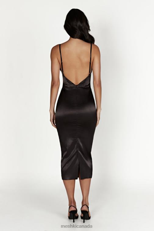 Meshki Black Brie Corset Midi Dress Clothing JN88N644
