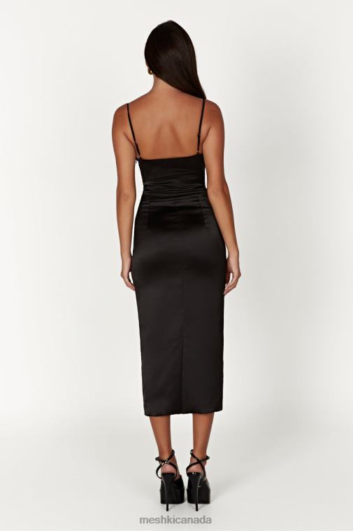 Meshki Black Camelia Corset Midi Dress Clothing JN88N601