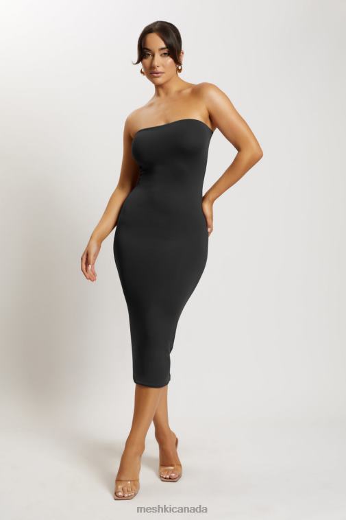 Meshki Black Cassidy Strapless Midi Dress Clothing JN88N677