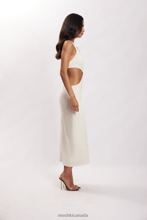 Meshki Bone Natalie Halter Neck Cut Out Midi Dress Clothing JN88N720