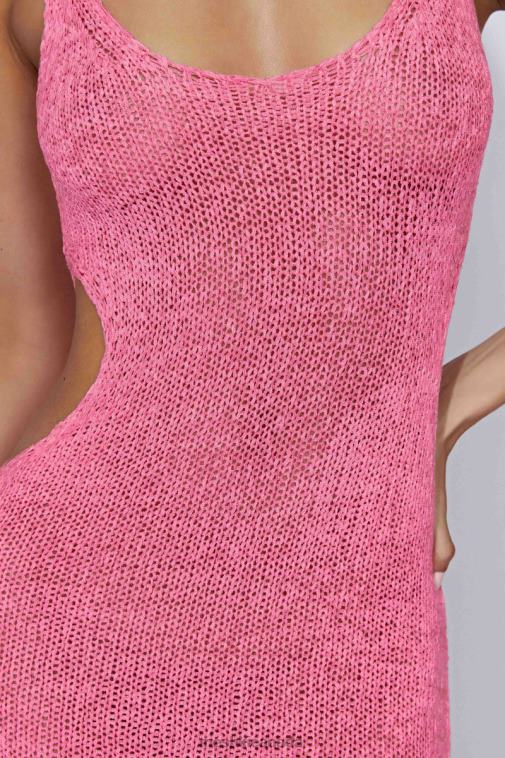 Meshki Bubblegum Pink Shae Scoop Neck Knit Midi Dress Clothing JN88N635