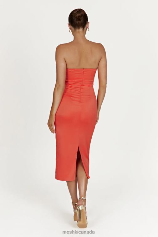 Meshki Coral Bryony Cupped Bodycon Midi Dress Clothing JN88N370
