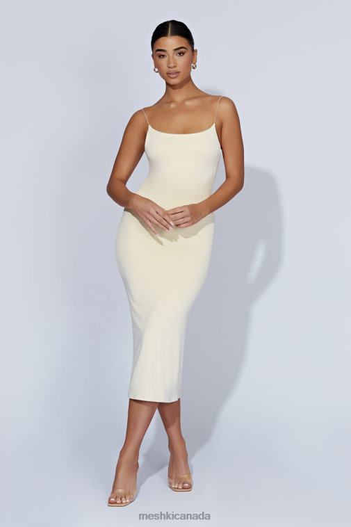 Meshki Cream Lexia Scoop Low Neck Midi Dress Clothing JN88N577