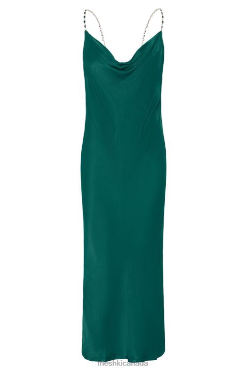 Meshki Emerald Rasta Cowl Neck Diamante Strap Midi Dress Clothing JN88N516