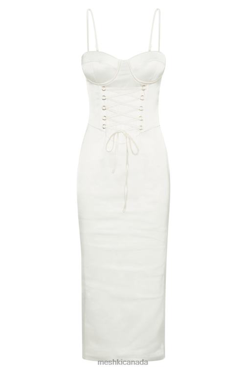 Meshki Ivory Camelia Corset Midi Dress Clothing JN88N594