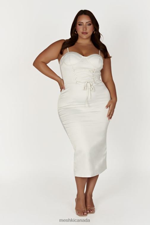 Meshki Ivory Camelia Corset Midi Dress Clothing JN88N594