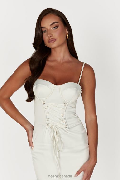 Meshki Ivory Camelia Corset Midi Dress Clothing JN88N594