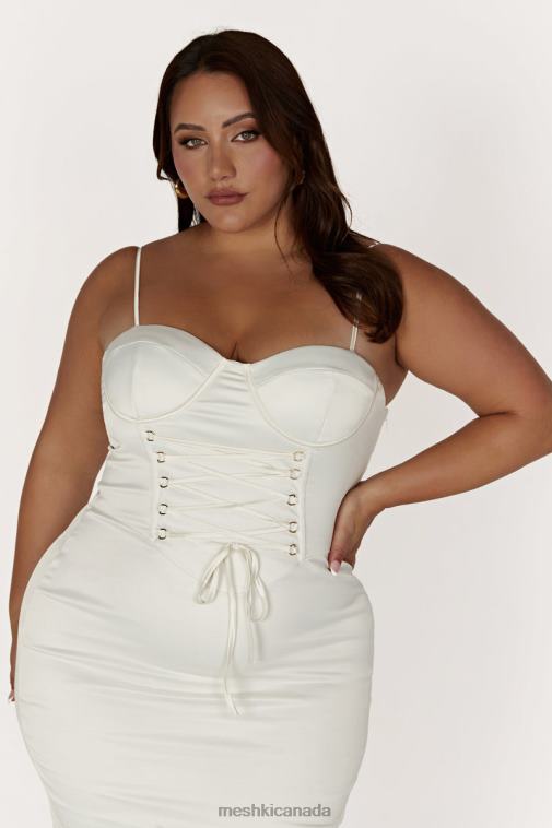 Meshki Ivory Camelia Corset Midi Dress Clothing JN88N594