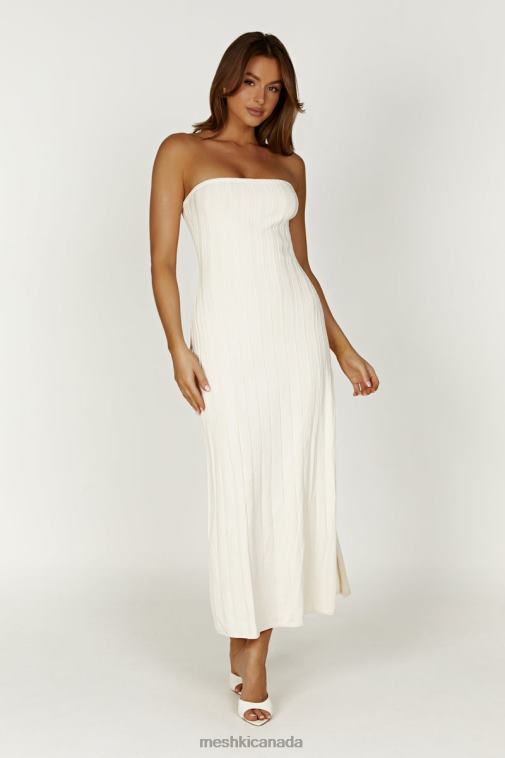 Meshki Ivory Dolce Extreme Rib Strapless Midi Dress Clothing JN88N265