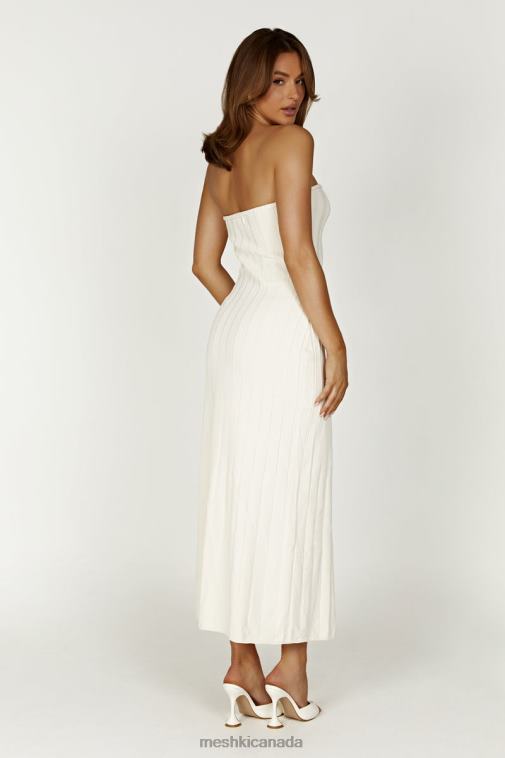 Meshki Ivory Dolce Extreme Rib Strapless Midi Dress Clothing JN88N265