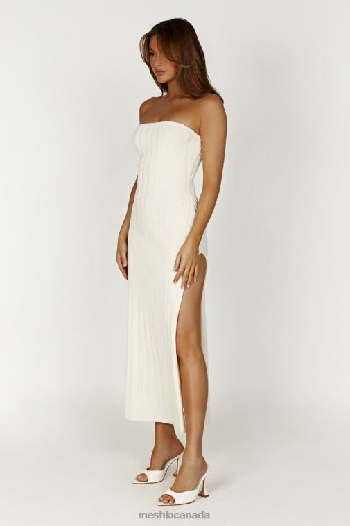 Meshki Ivory Dolce Extreme Rib Strapless Midi Dress Clothing JN88N265