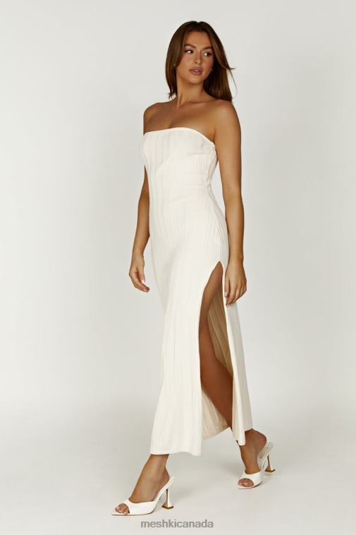 Meshki Ivory Dolce Extreme Rib Strapless Midi Dress Clothing JN88N265