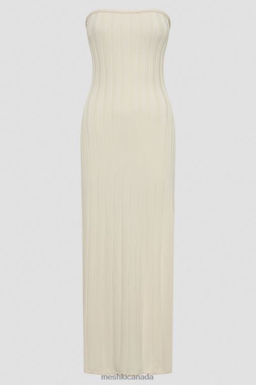 Meshki Ivory Dolce Extreme Rib Strapless Midi Dress Clothing JN88N265