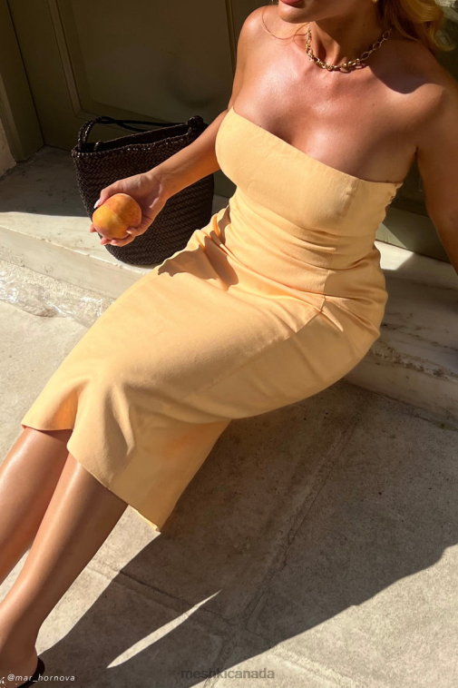Meshki Mango Kyleigh Linen Strapless Midi Dress Clothing JN88N341