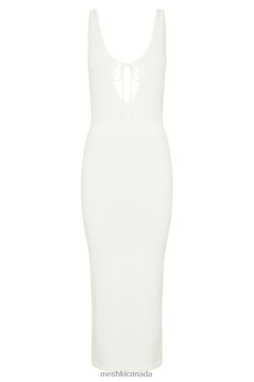 Meshki Off White Nola Cut Out Knit Midi Dress Clothing JN88N639