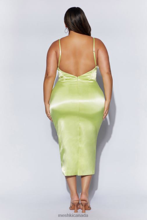 Meshki Pistachio Green Brie Corset Midi Dress Clothing JN88N683