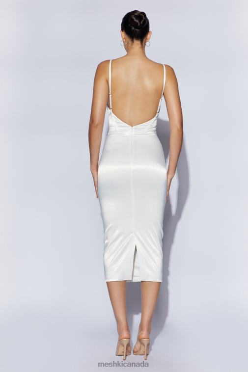 Meshki White Brie Corset Midi Dress Clothing JN88N663