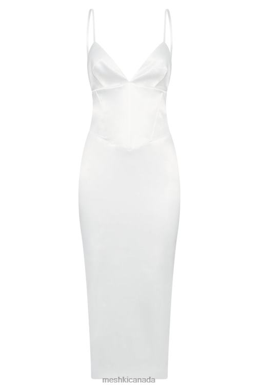 Meshki White Brie Corset Midi Dress Clothing JN88N663