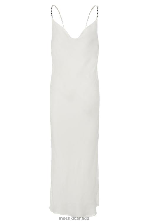 Meshki White Rasta Cowl Neck Diamante Strap Midi Dress Clothing JN88N534