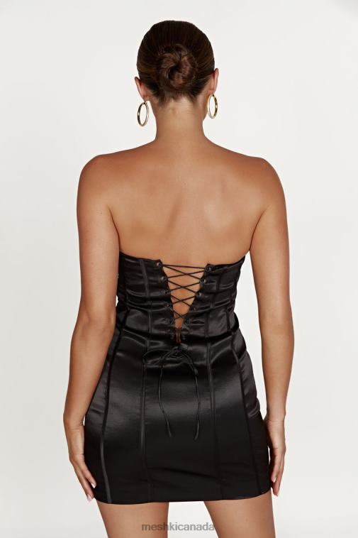 Meshki Black Amaya Lace Up Corset Mini Dress Clothing JN88N604