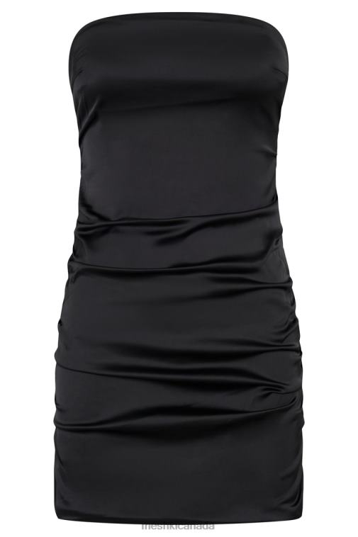 Meshki Black Corinne Ruched Mini Dress Clothing JN88N628