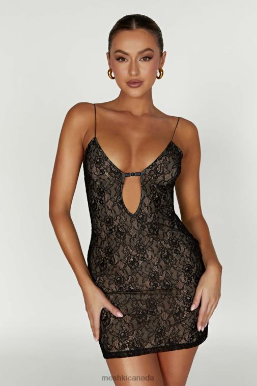 Meshki Black Juliet Lace Mini Dress Clothing JN88N342