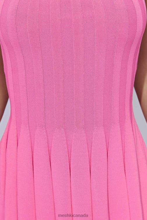 Meshki Bubblegum Pink Koa Halter Neck Knit Mini Dress Clothing JN88N519