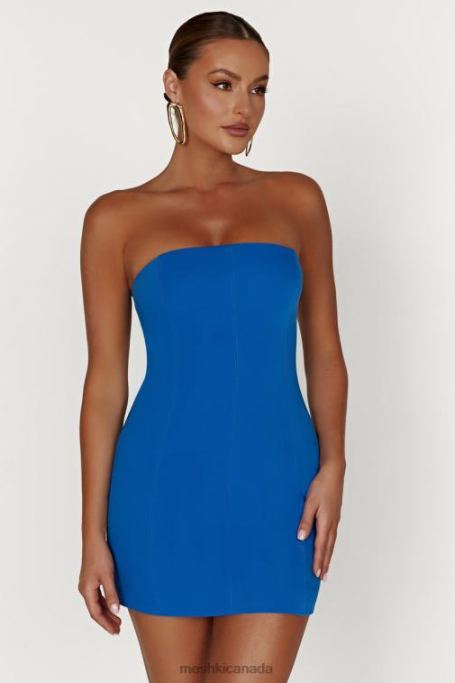 Meshki Cobalt Blue Maci Crepe Mini Dress Clothing JN88N174