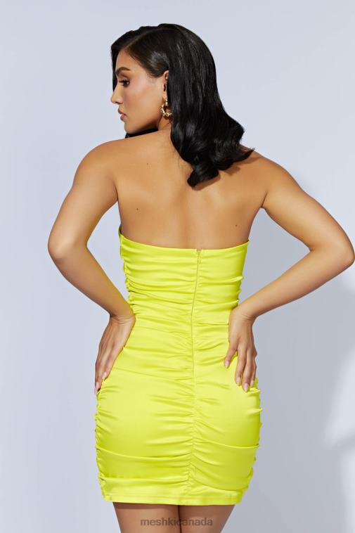 Meshki Fresh Green Corinne Ruched Mini Dress Clothing JN88N615