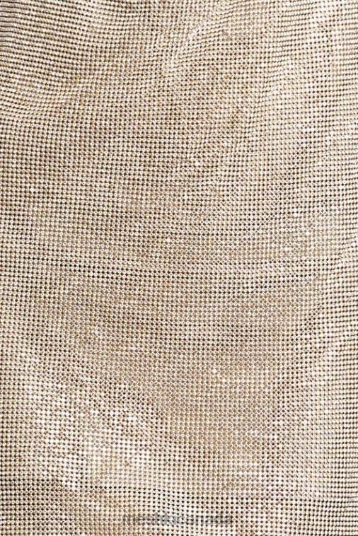 Meshki Gold Meilani Low Back Diamante Mesh Mini Dress Clothing JN88N312