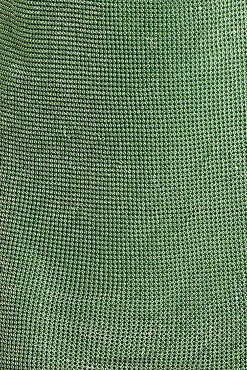 Meshki Green Meilani Low Back Diamante Mesh Mini Dress Clothing JN88N726