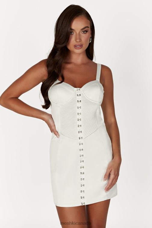 Meshki Ivory Azaria Hook And Eye Mini Dress Clothing JN88N623
