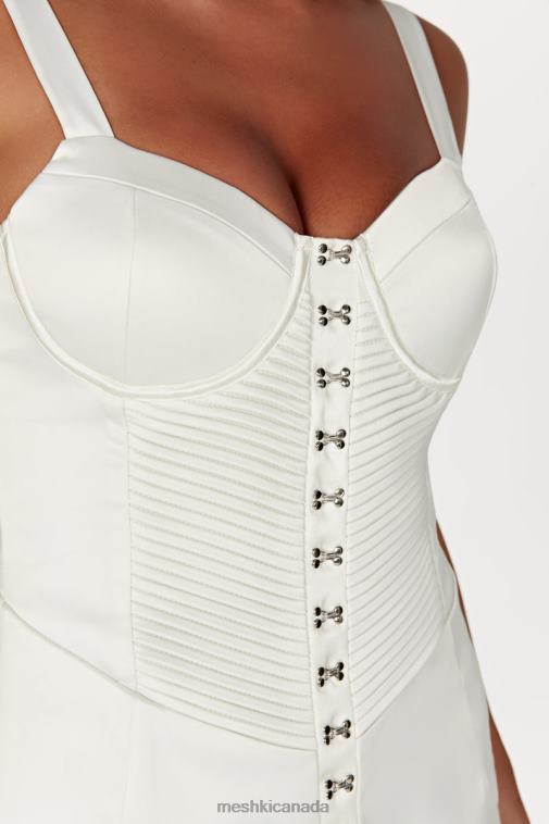 Meshki Ivory Azaria Hook And Eye Mini Dress Clothing JN88N623